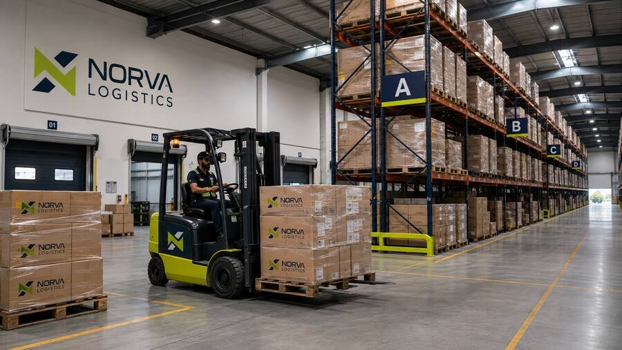 Racking inside a NORVA warehouse.